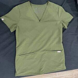 FIGS Dark Olive Scrub Top